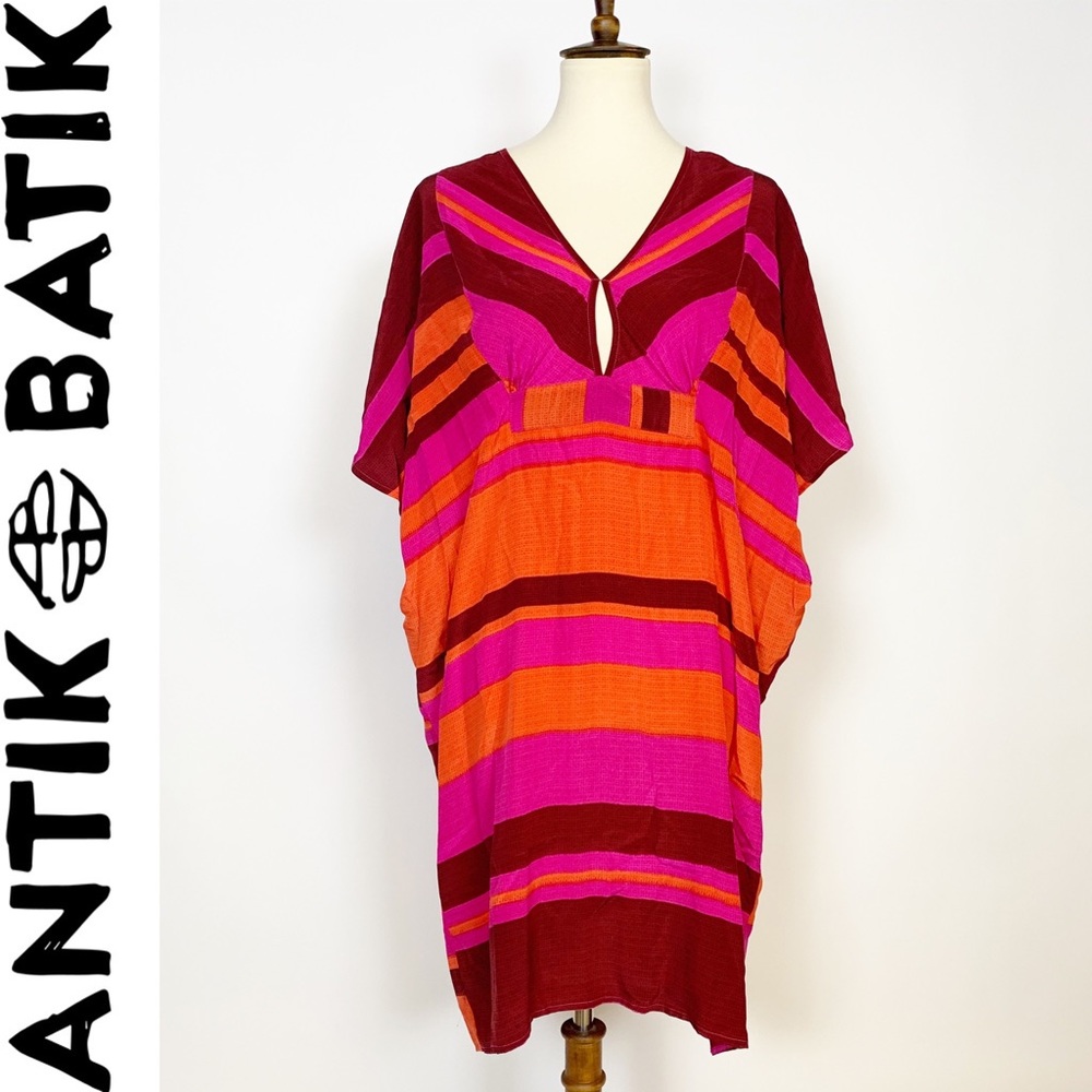 ANTIK BATIK Talencia Fuchsia Silk Kaftan MD 40